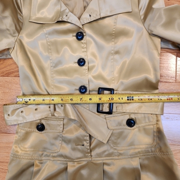 Vintage VERTIGO PARIS Satin Trench-Style Dress - Picture 11 of 16